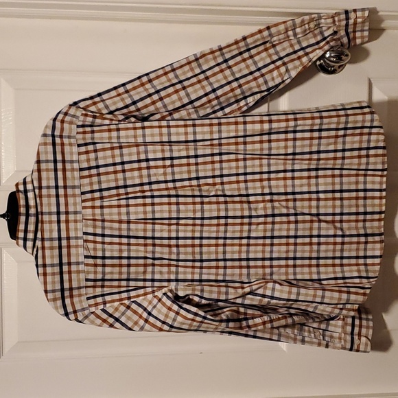 Dockers Plaid Off-White Button Down Men's Long Sleeve - Size Medium - Picture 7 of 8